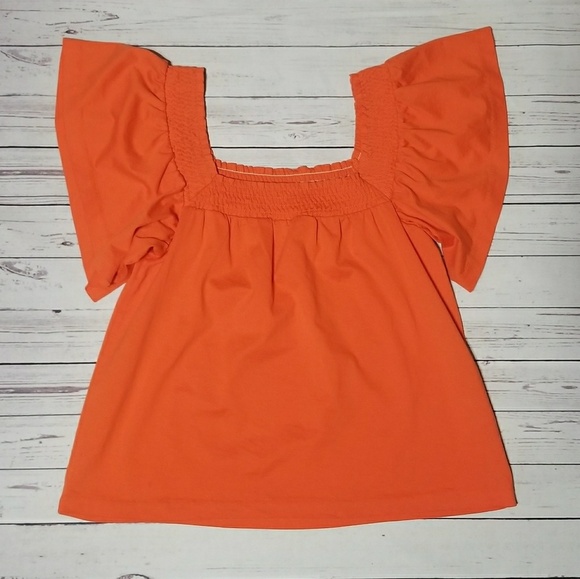 J CREW Off the Shoulder Women's Orange Top - Picture 7 of 7